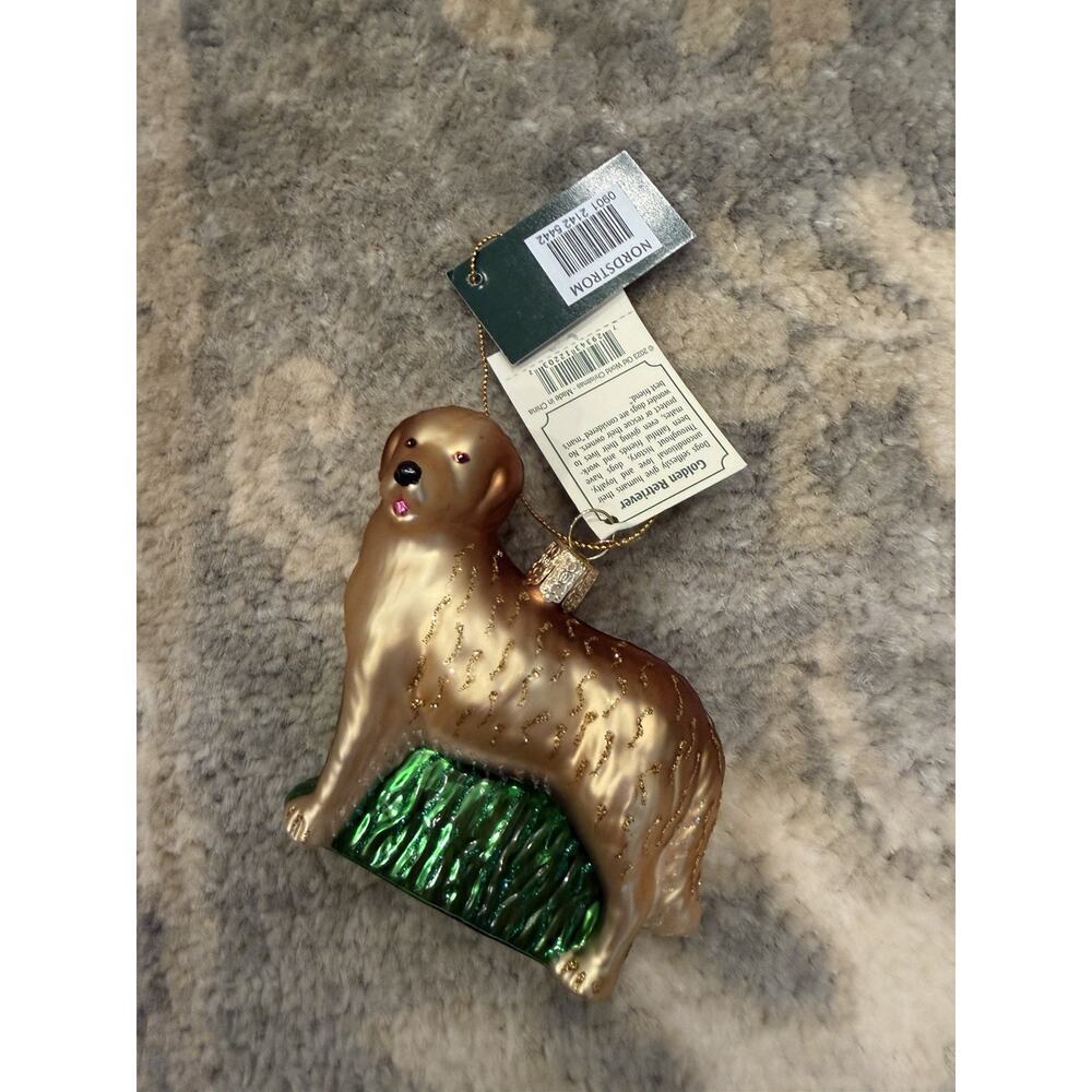 Old World Christmas Golden Retriever Glass Ornament NWT NEW